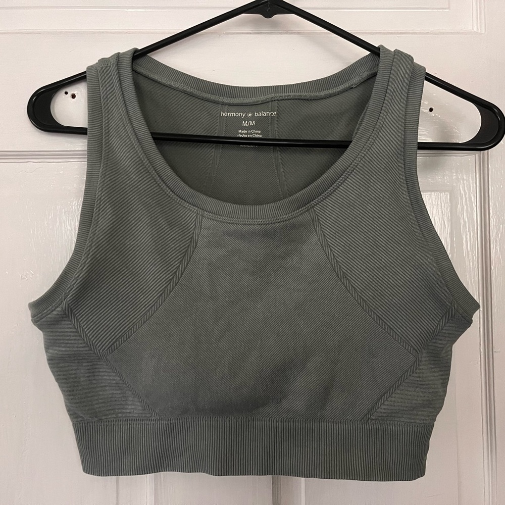 Harmony & Balance sports bra/cropped tank, size M
